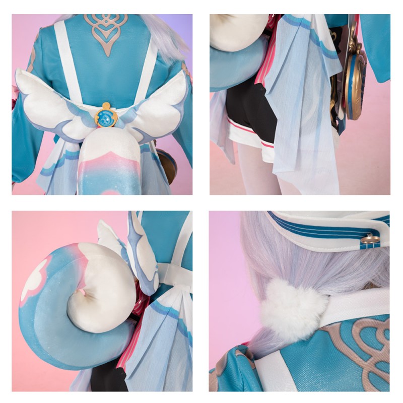 Sigewinne Costume Game Genshin Impact Cosplay Suit Wig for Women Halloween