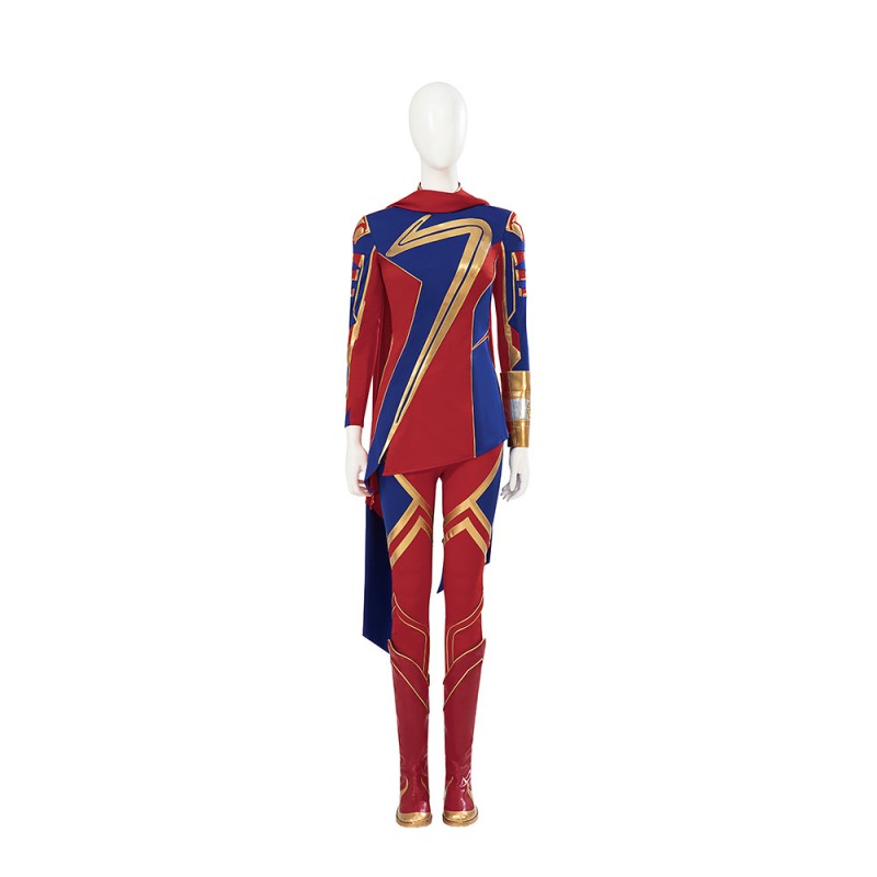 Kamala Khan Costume Captain Marvel 2 Battle Cosplay Suit Halloween Women Outfit