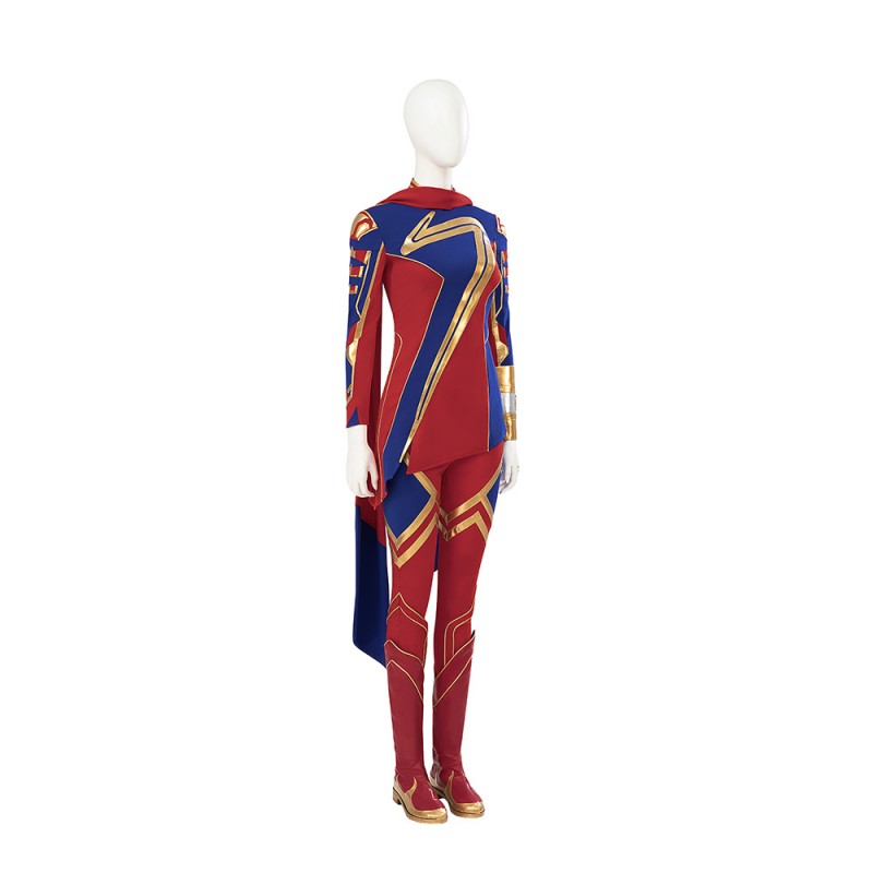 Kamala Khan Costume Captain Marvel 2 Battle Cosplay Suit Halloween Women Outfit