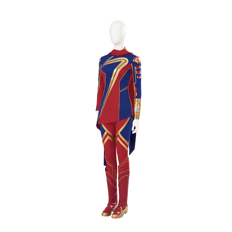 Kamala Khan Costume Captain Marvel 2 Battle Cosplay Suit Halloween Women Outfit