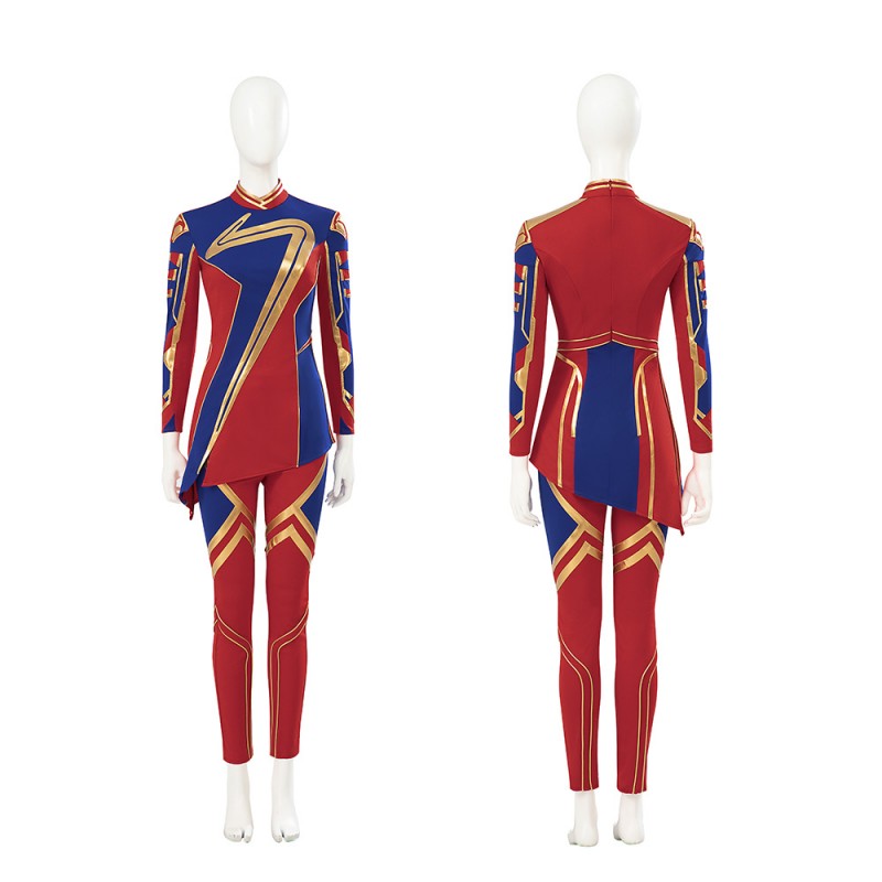 Kamala Khan Costume Captain Marvel 2 Battle Cosplay Suit Halloween Women Outfit