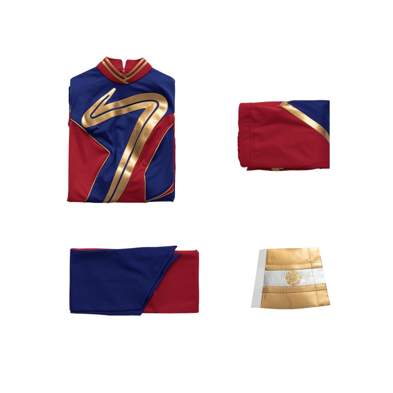 Kamala Khan Costume Captain Marvel 2 Battle Cosplay Suit Halloween Women Outfit