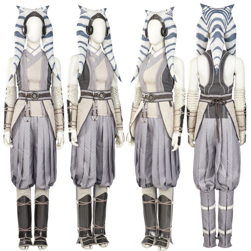 Ahsoka Tano Suit Star Wars The Cosplay Costumes White Halloween Battle Outfit