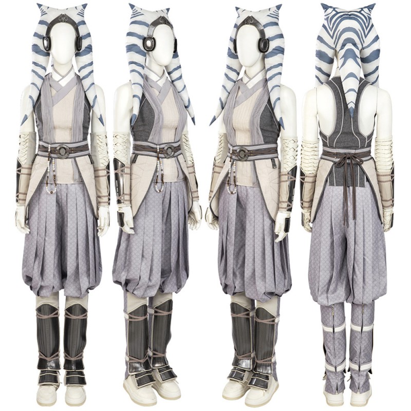 Ahsoka Tano Suit Star Wars The Cosplay Costumes White Halloween Battle Outfit