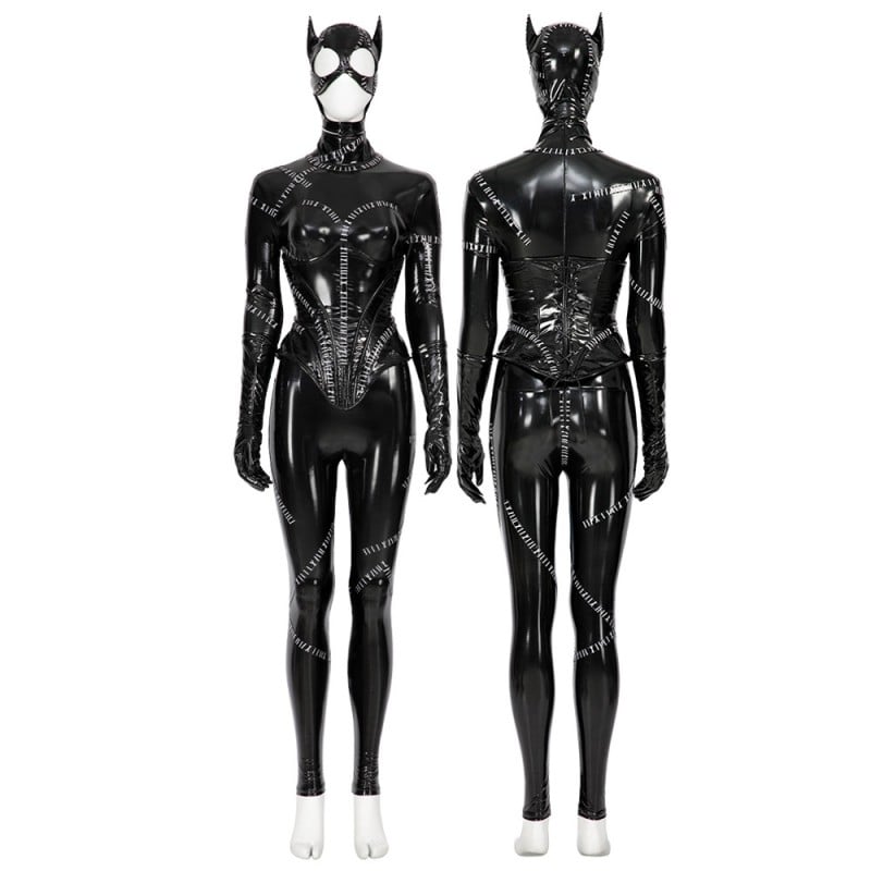 Catgirl Costume Bat Return Selina Kyle Black Halloween Cosplay Suit
