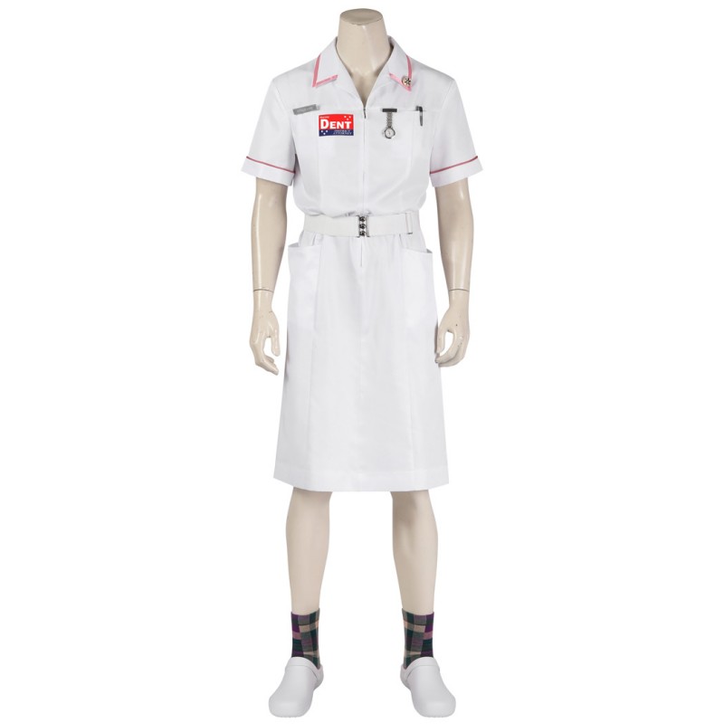 White Nurse Costumes Bat Black Knight Cosplay Suit Dress Uniform