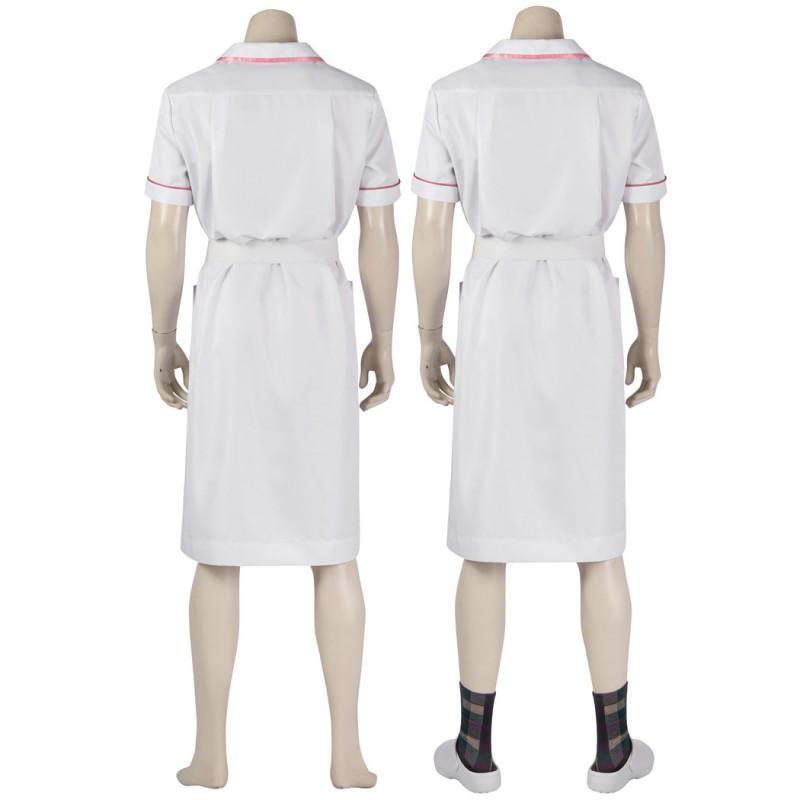 White Nurse Costumes Bat Black Knight Cosplay Suit Dress Uniform