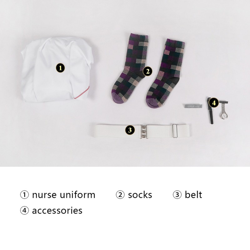 White Nurse Costumes Bat Black Knight Cosplay Suit Dress Uniform
