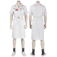 White Nurse Costumes Bat Black Knight Cosplay Suit Dress Uniform