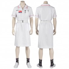 White Nurse Costumes Bat Black Knight Cosplay Suit Dress Uniform