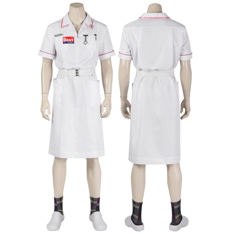 White Nurse Costumes Bat Black Knight Cosplay Suit Dress Uniform