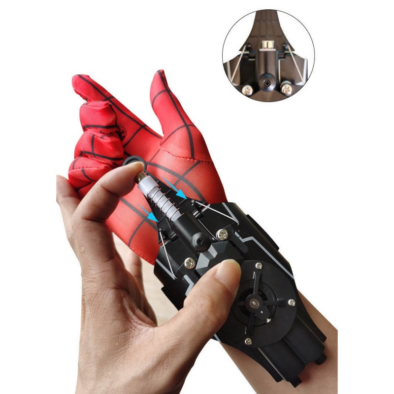 Spider-Man Launcher Toys Spider Silk Transmitter Halloween Toys with Gloves Spider Web Shooters Cosplay Launcher Bracers Accessories