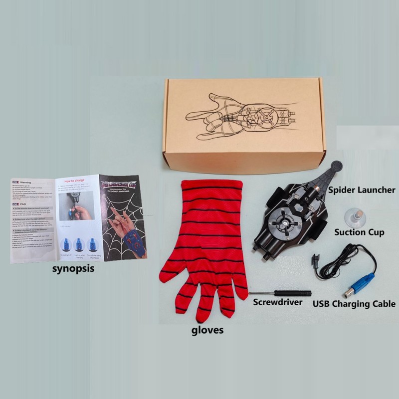 Spider-Man Launcher Toys Spider Silk Transmitter Halloween Toys with Gloves Spider Web Shooters Cosplay Launcher Bracers Accessories