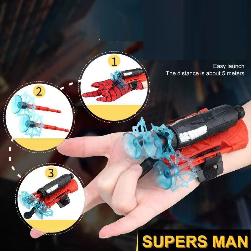Spider Gloves Launcher Toys Spiderman Web Shooters Kids Spiderman Supplies