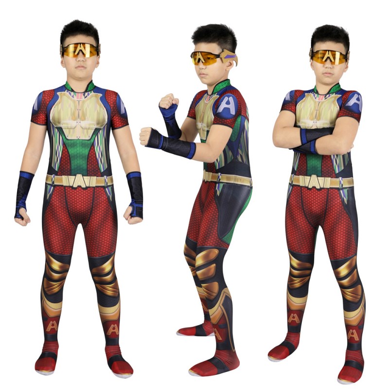 Kids A-Train Jumpsuit The Boys Season 3 Cosplay Costumes