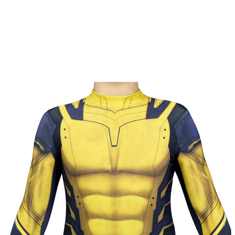 Kids Wolverine Jumpsuit Yellow Deadpool 3 Wolverine Cosplay Costumes