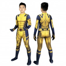 Kids Wolverine Jumpsuit Yellow Deadpool 3 Wolverine Cosplay Costumes