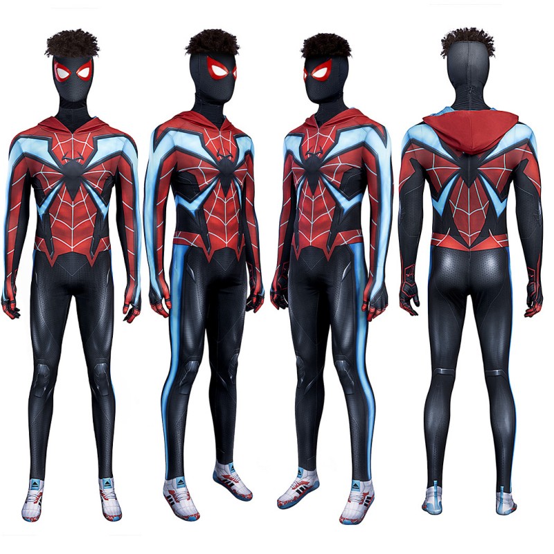 Miles Morales Evolved Suit Spiderman PS5 Jumpsuit Cosplay Costumes