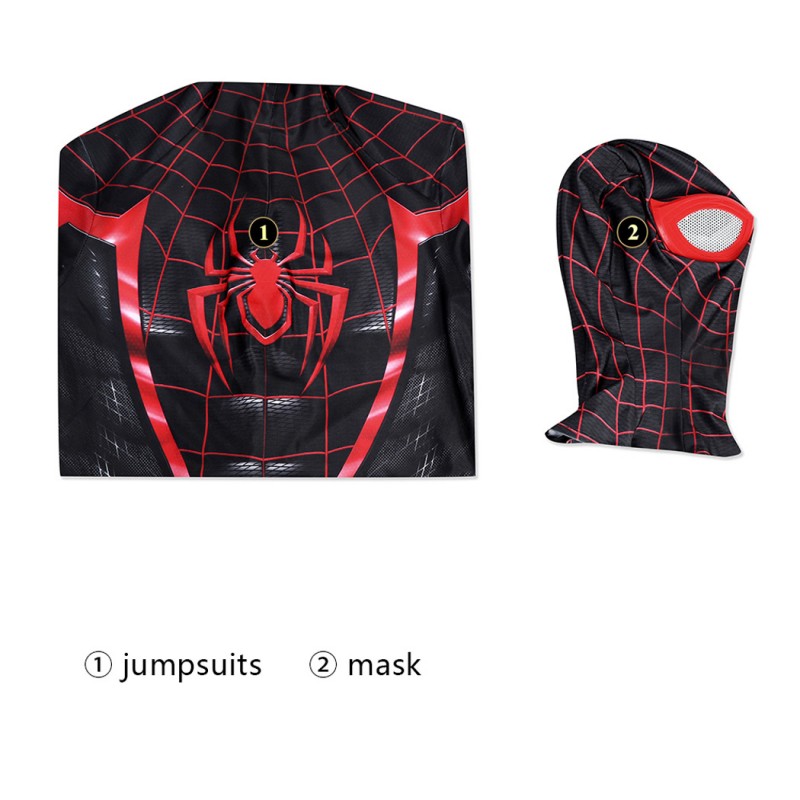 Miles Morales Suit Spider-Man PS4 Cosplay Costumes Adult Bodysuit