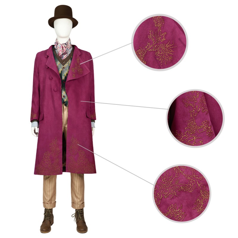 Willy Wonka Costumes Charlie and the Chocolate Factory Cosplay Suit