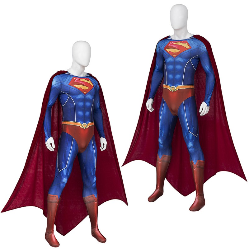 Clark Kent Suit Red Clark Jumpsuit Cosplay Costumes with Cape