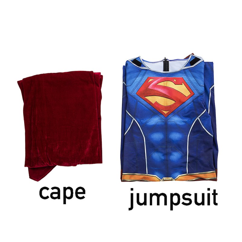 Clark Kent Suit Red Clark Jumpsuit Cosplay Costumes with Cape
