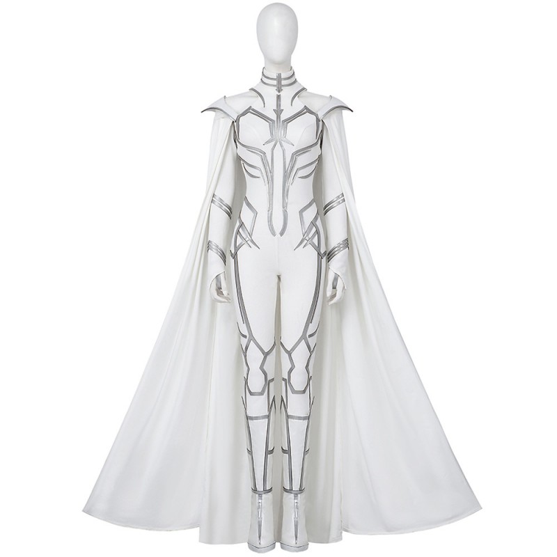 Suppose That Season 2 Hela White Jumpsuit Cosplay Costumes with Cape