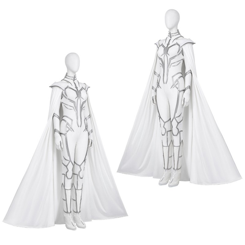 Suppose That Season 2 Hela White Jumpsuit Cosplay Costumes with Cape