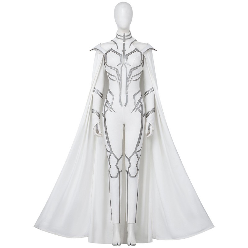 Suppose That Season 2 Hela White Jumpsuit Cosplay Costumes with Cape