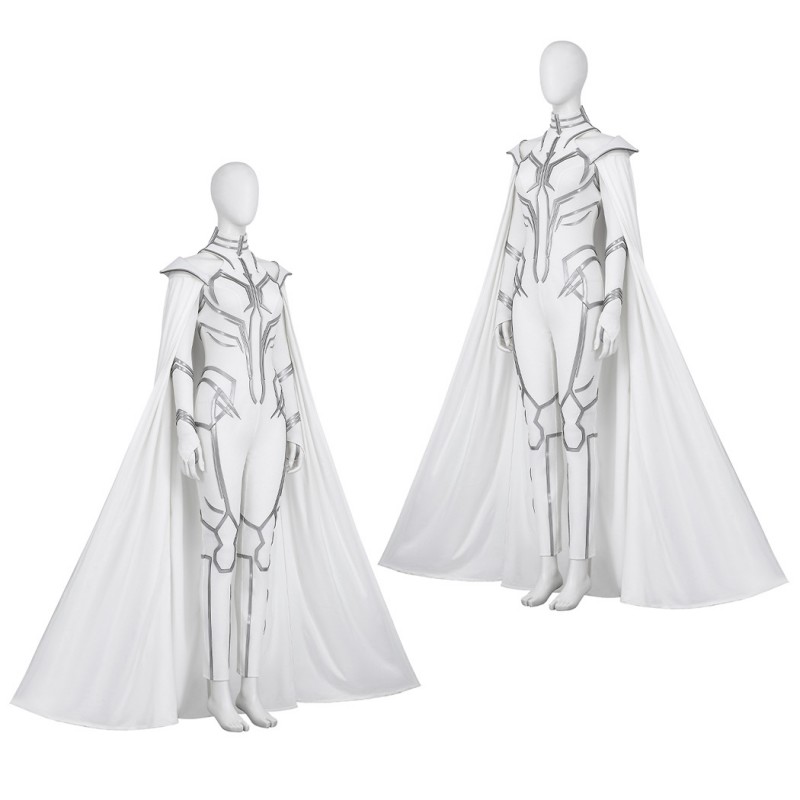 Suppose That Season 2 Hela White Jumpsuit Cosplay Costumes with Cape