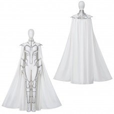 What If Season 2 Hela White Jumpsuit Cosplay Costumes with Cape