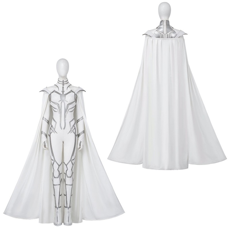 Suppose That Season 2 Hela White Jumpsuit Cosplay Costumes with Cape