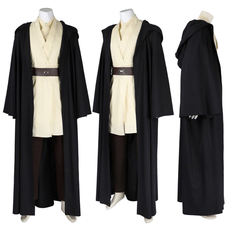Obi-Wan Kenobi Qui-Gon Jinn Costumes Star Wars Episode The Phantom Menace Cosplay Suit