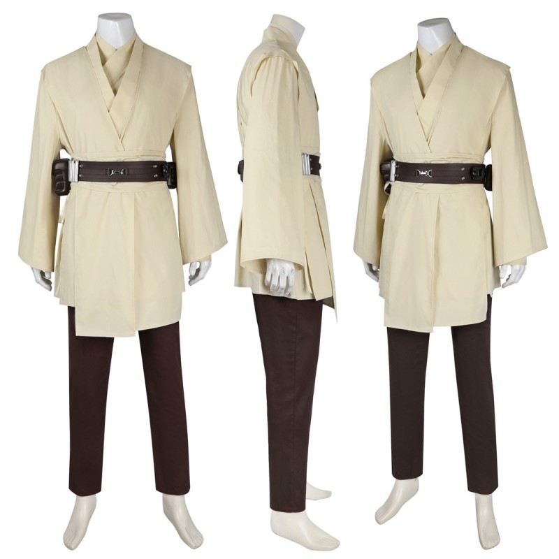 Obi-Wan Kenobi Qui-Gon Jinn Costumes Star Wars Episode The Phantom Menace Cosplay Suit