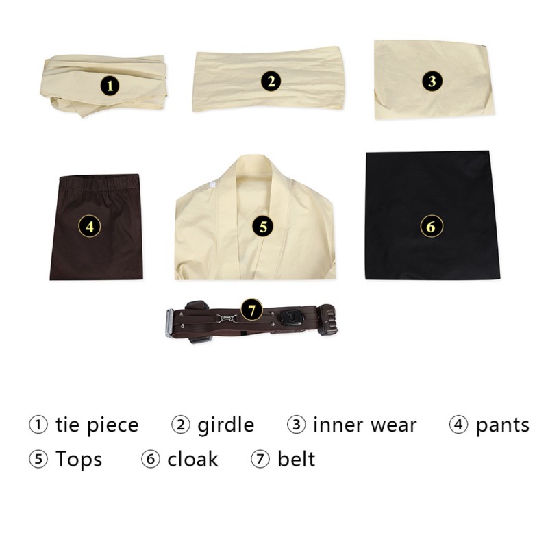Obi-Wan Kenobi Qui-Gon Jinn Costumes Star Wars Episode The Phantom Menace Cosplay Suit