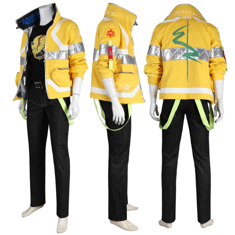 Cyberpunk 2077 Yellow Costumes Halloween Cosplay Suit