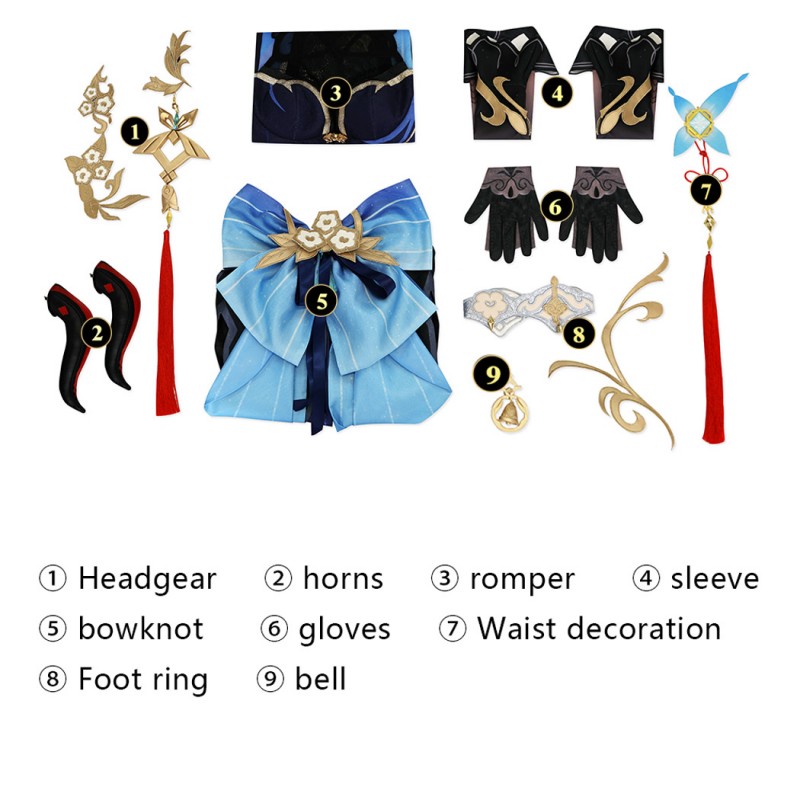 Ganyu Suit Genshin Impact Cosplay Costumes Twilight Blossom Dress