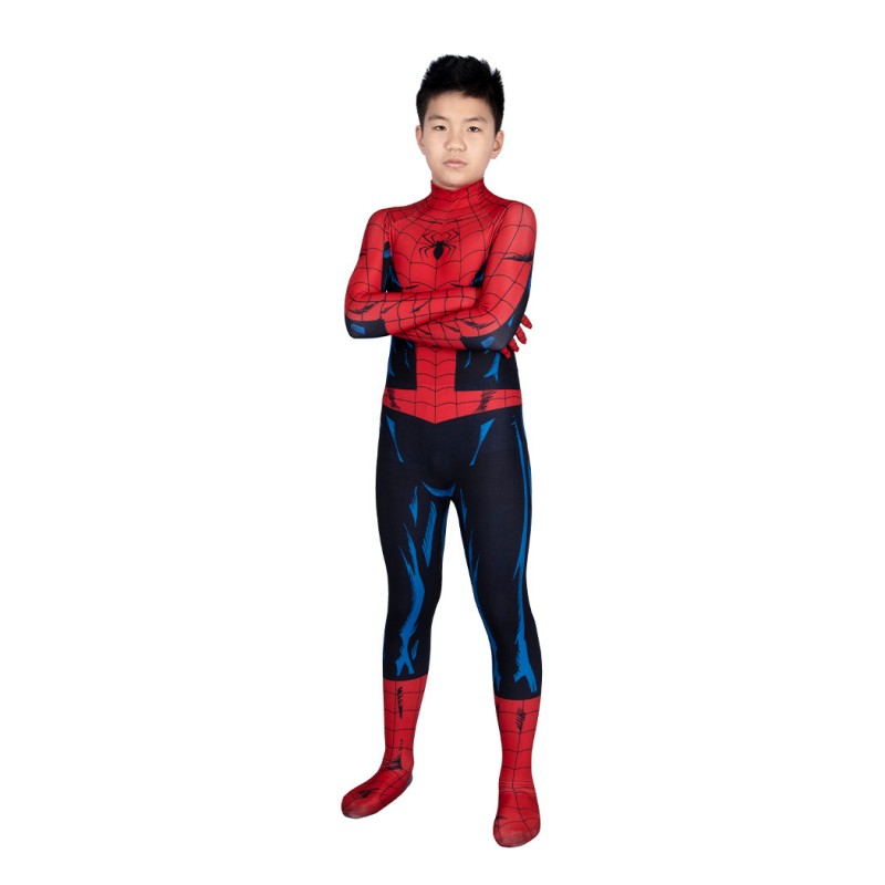 Kids Spiderman Vintage Comic Book Suit Spider-Man PS5 Jumpsuit Cosplay Costumes