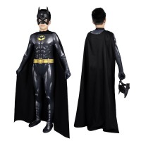 Kids Michael Keaton Suit TF Bat Bruce Wayne Jumpsuit Cosplay Costumes