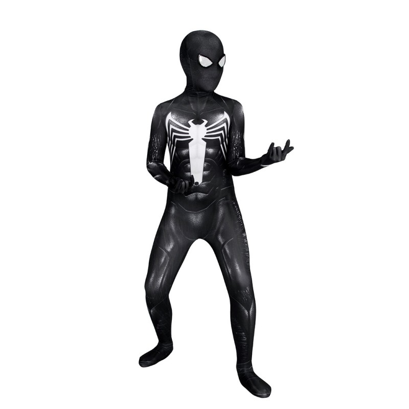 Kids Spiderman Venom Black Suit Spiderman 2 Jumpsuit Cosplay Costumes