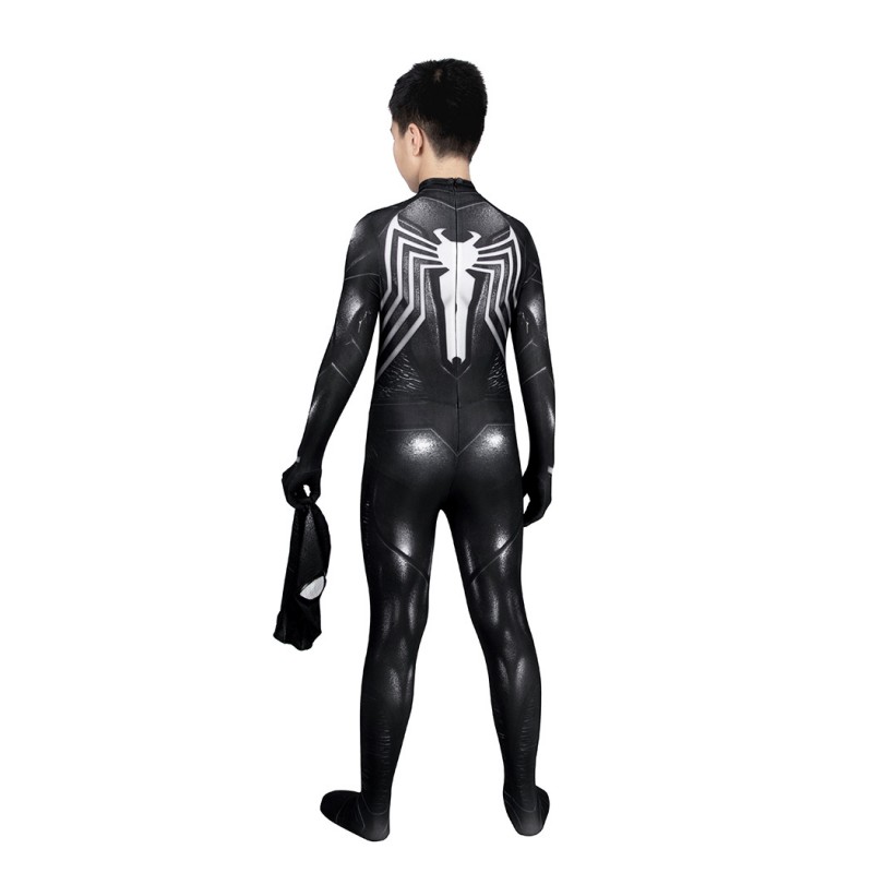 Kids Spiderman Venom Black Suit Spiderman 2 Jumpsuit Cosplay Costumes