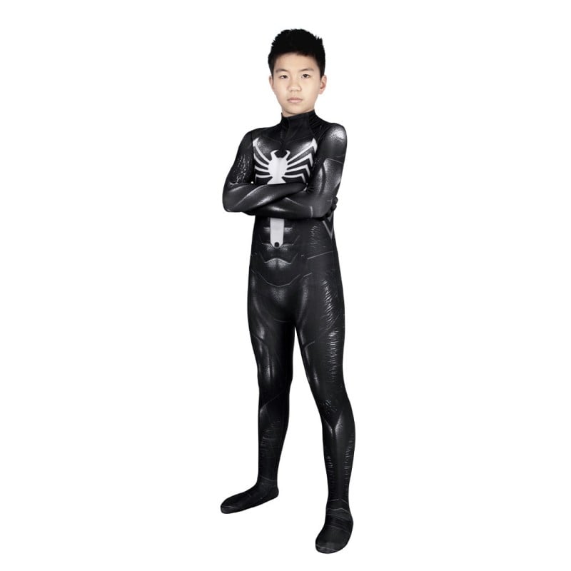 Kids Spiderman Venom Black Suit Spiderman 2 Jumpsuit Cosplay Costumes