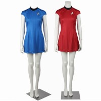 Star Trek Into Darkness Women Suit Blue Red Cosplay Costumes Halloween Dress Outfit