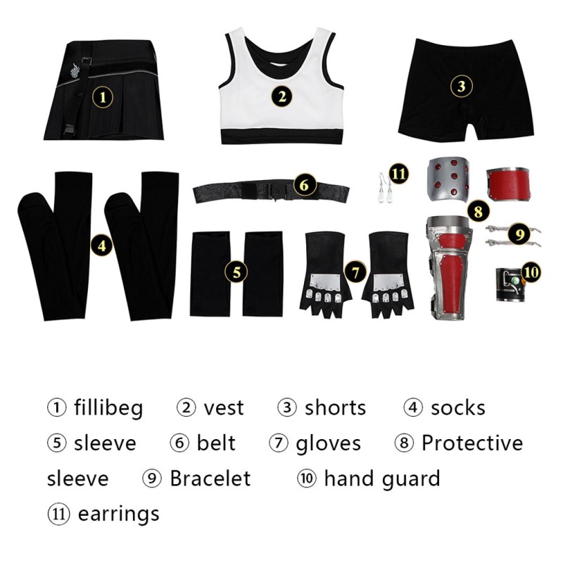 FF7 Tifa Lockhart Halloween Costumes Final Fantasy VII Rebirth Cosplay Suit