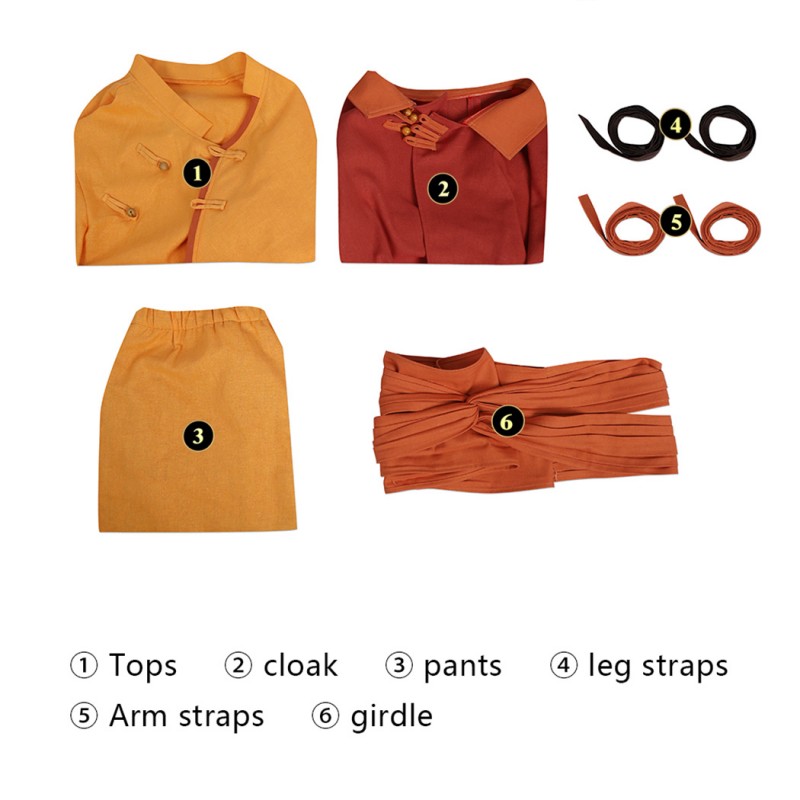 Aang Halloween Costumes Airbender Cosplay Suit Adult Outfit