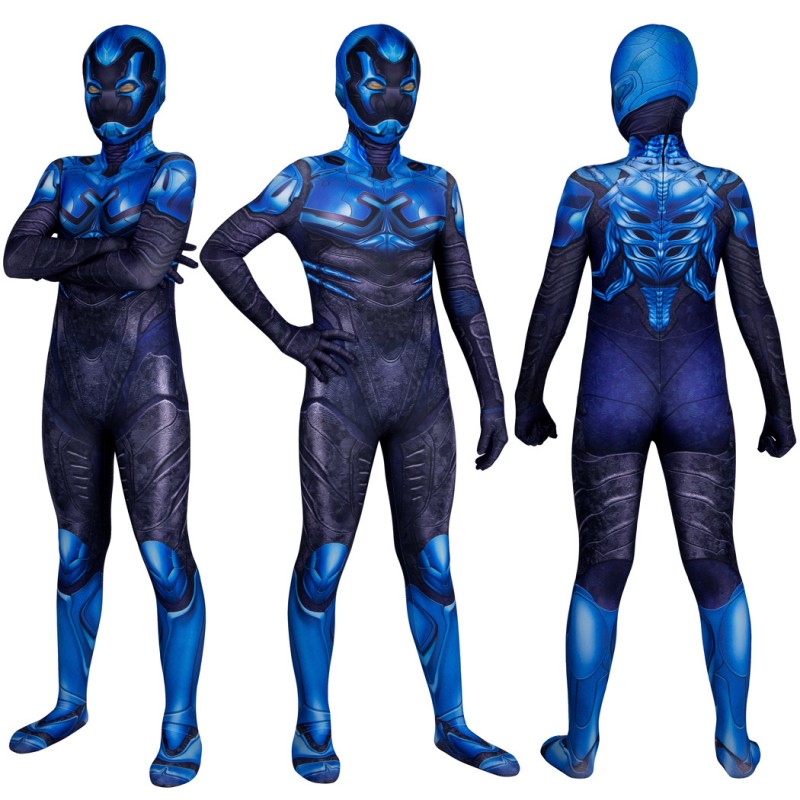 Kids Blue Beetle Suit Jaime Reyes Halloween Cosplay Costumes