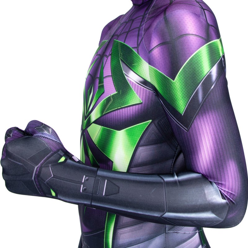Kids Miles Morales Jumpsuit Spider-Man Purple Suit Halloween Cosplay Costumes