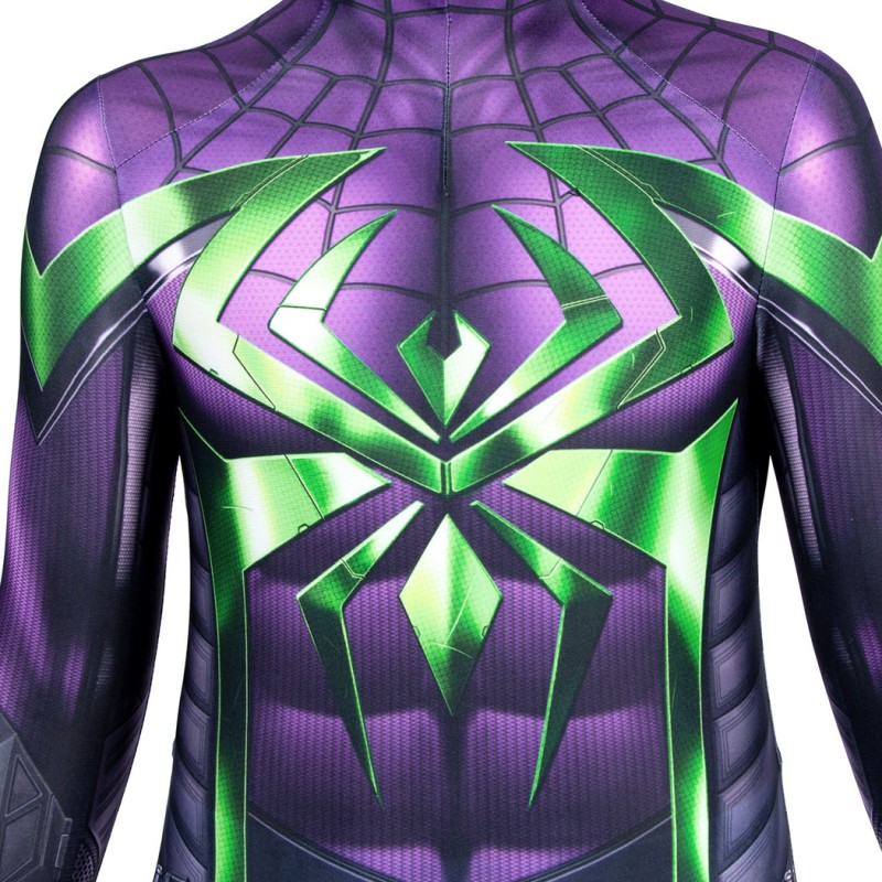 Kids Miles Morales Jumpsuit Spider-Man Purple Suit Halloween Cosplay Costumes