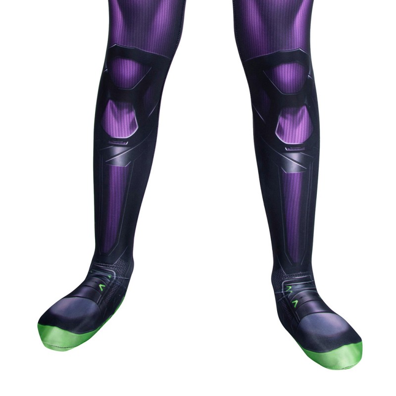 Kids Miles Morales Jumpsuit Spider-Man Purple Suit Halloween Cosplay Costumes