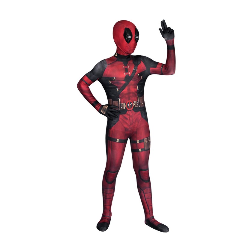 Kids Deadpool Red Jumpsuit Deadpool 3 Wade Wilson Cosplay Costumes Halloween Suit